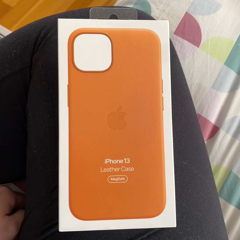 Apple iPhone 13 leather case.